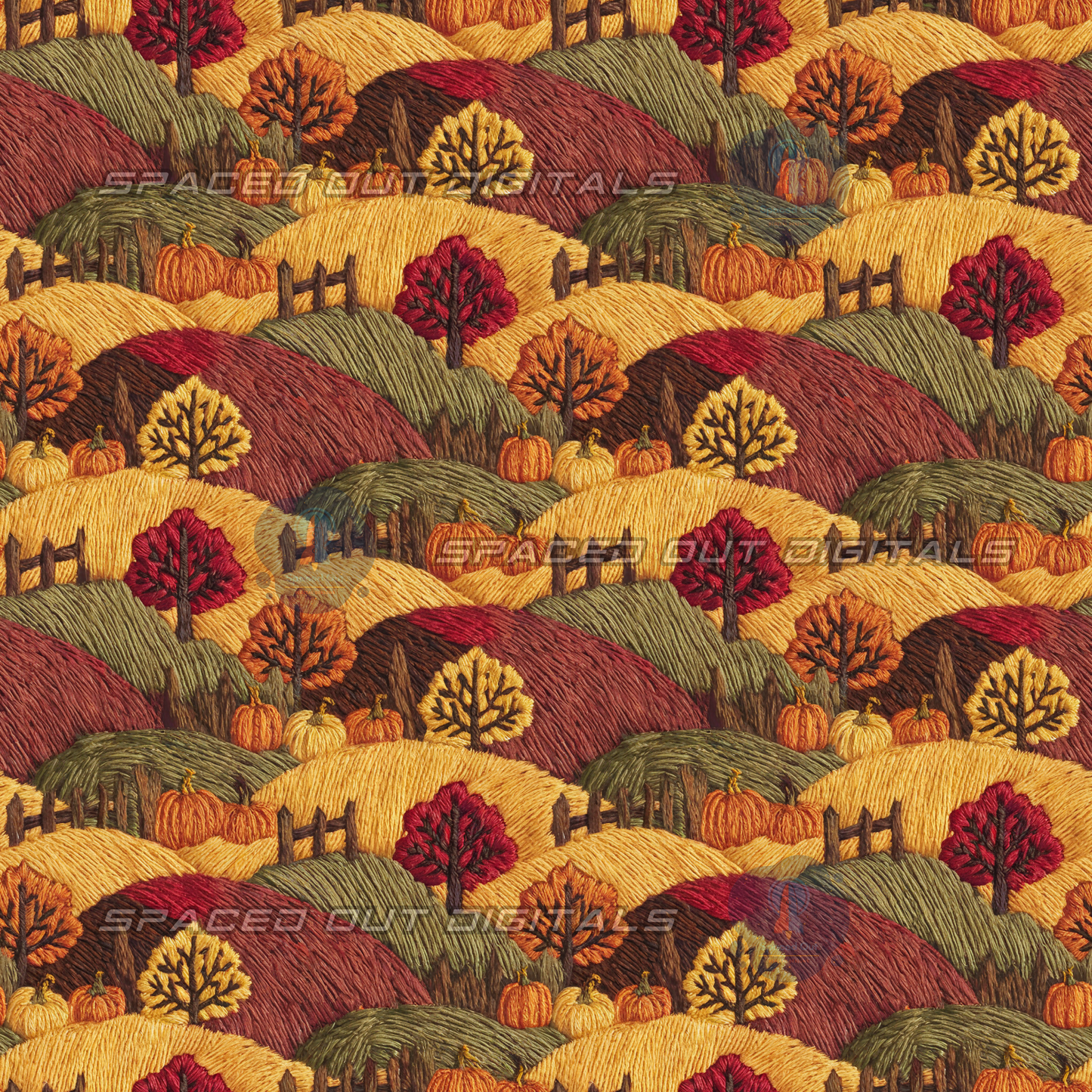 Fall Scenery Embroidery