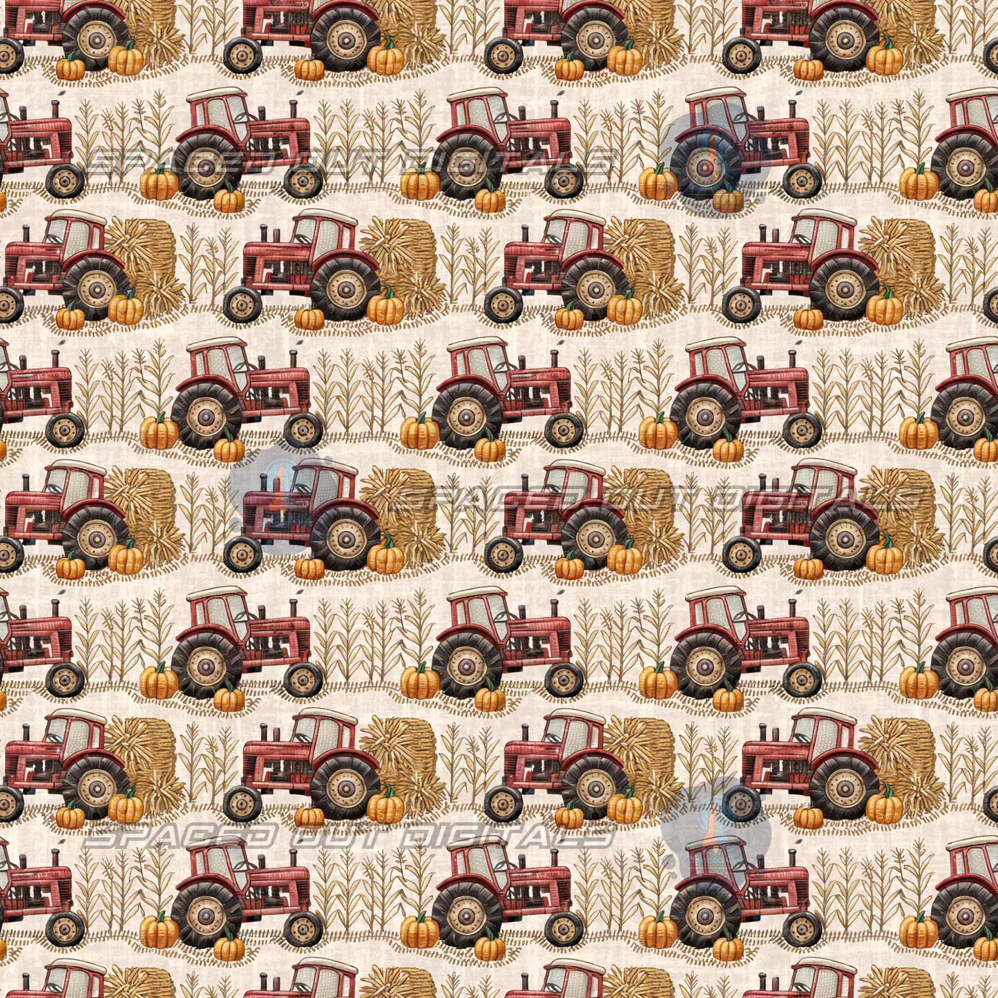 Fall Embroidery Tractors