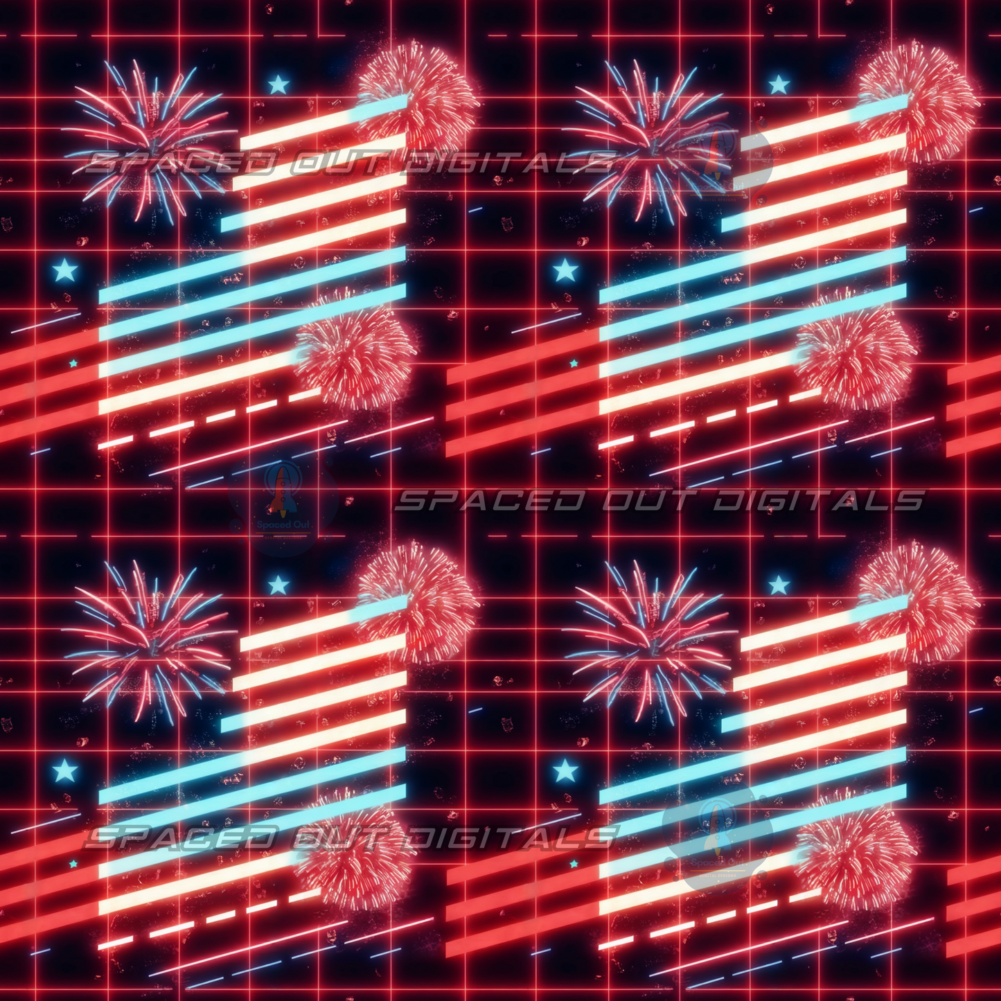 Neon American Flag