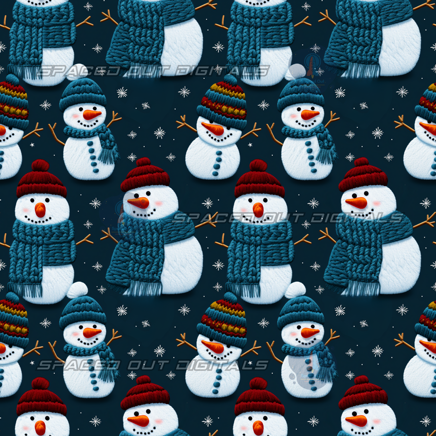 Embroidery Snowmen