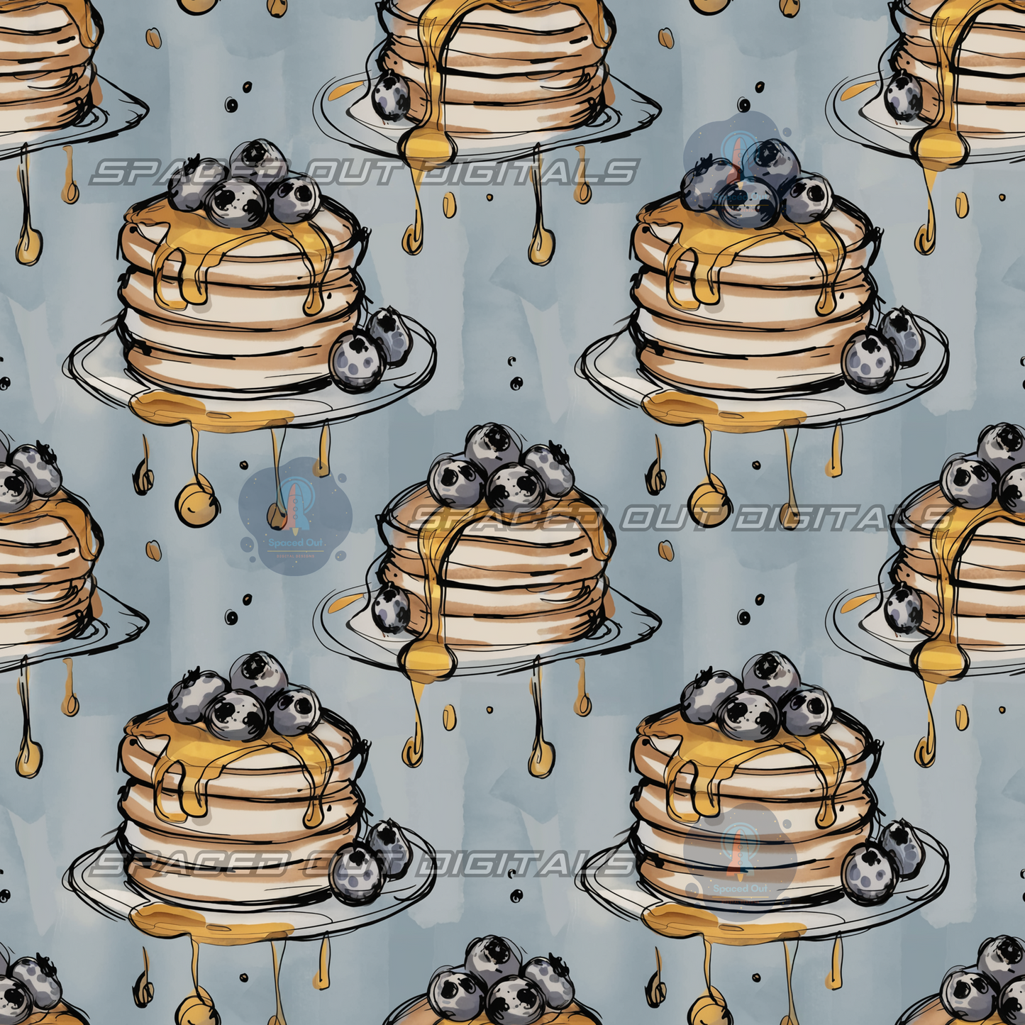 Sketchy Blueberry Pancakes