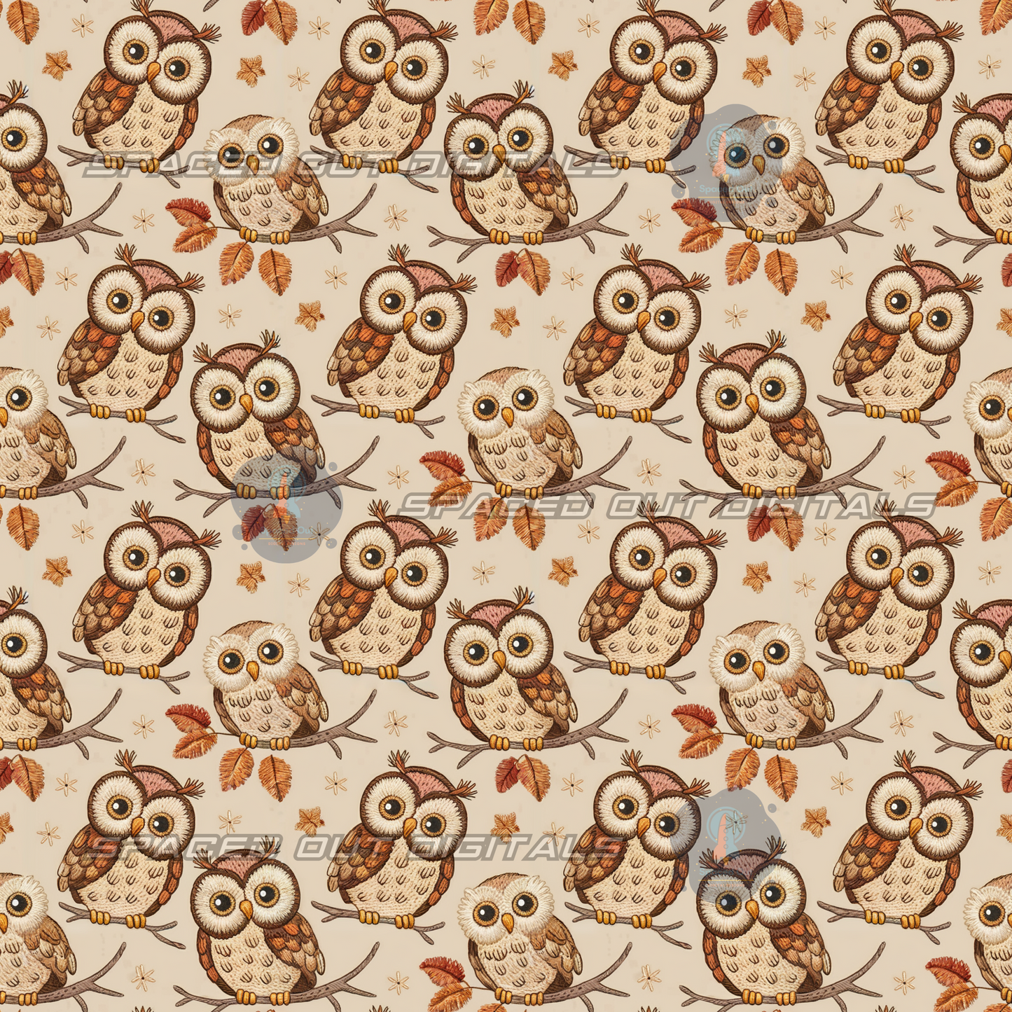 Fall Embroidery Owls