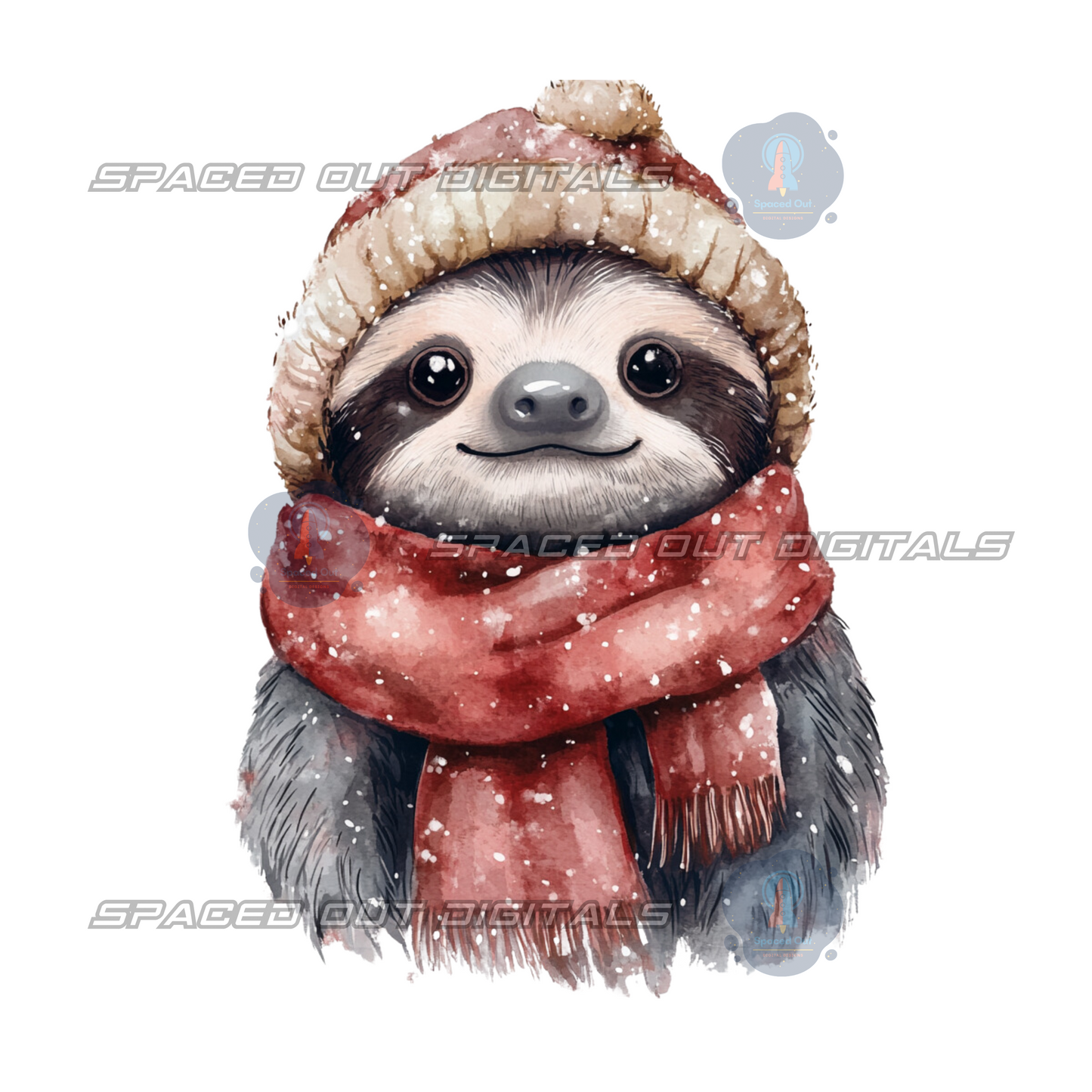 Winter Sloth PNG