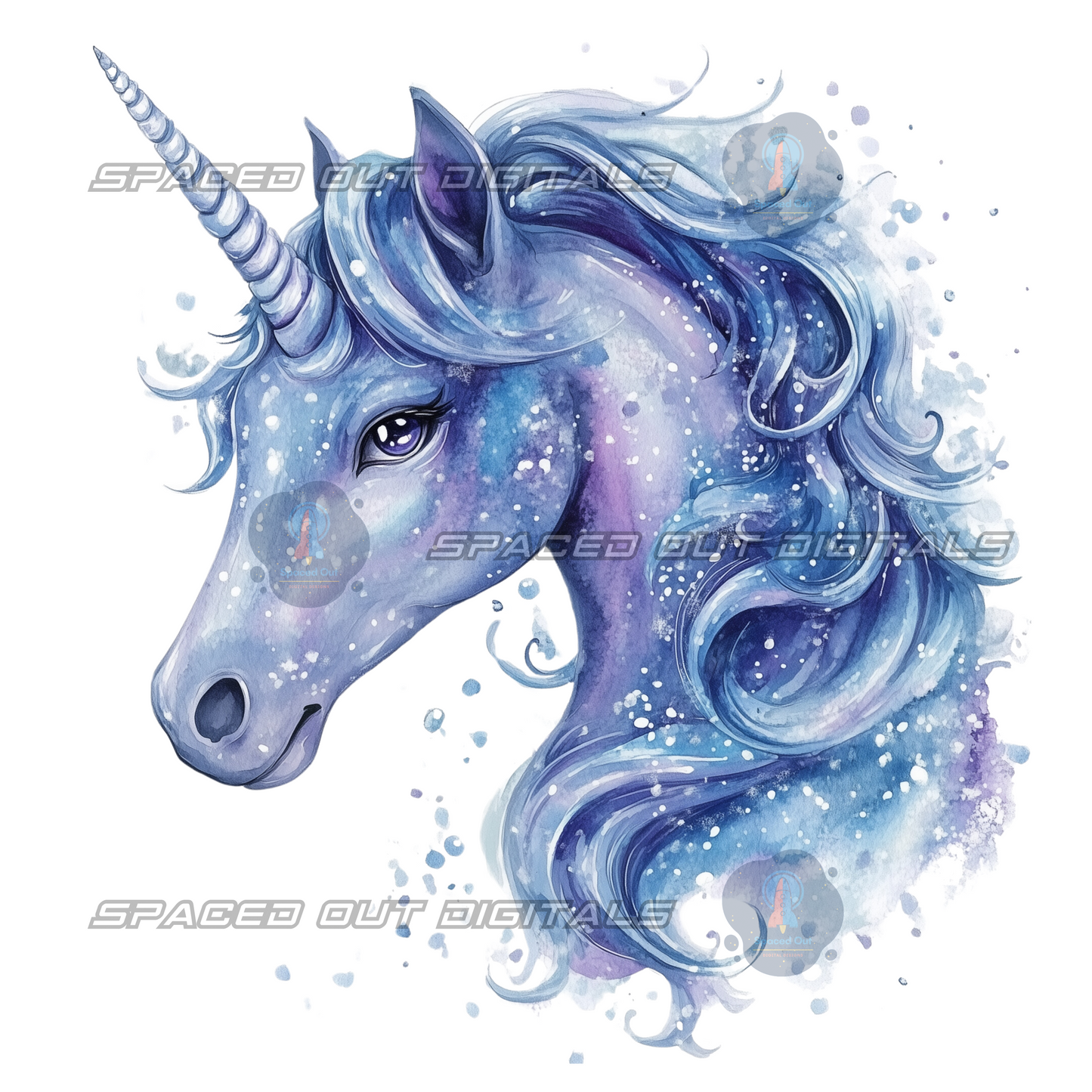 Winter Unicorn Head PNG