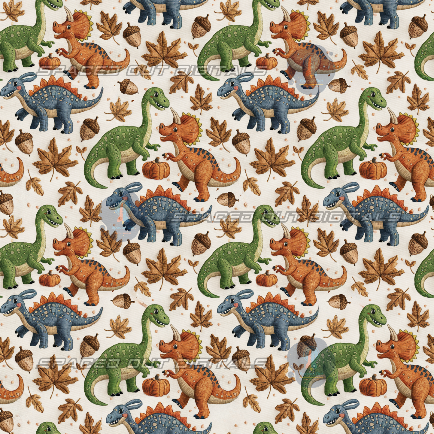 Fall Embroidery Dinos