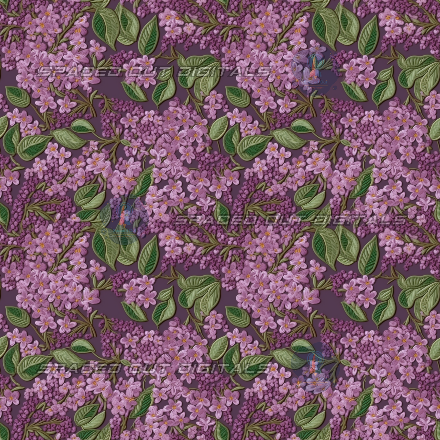 Purple Lilac Embroidery
