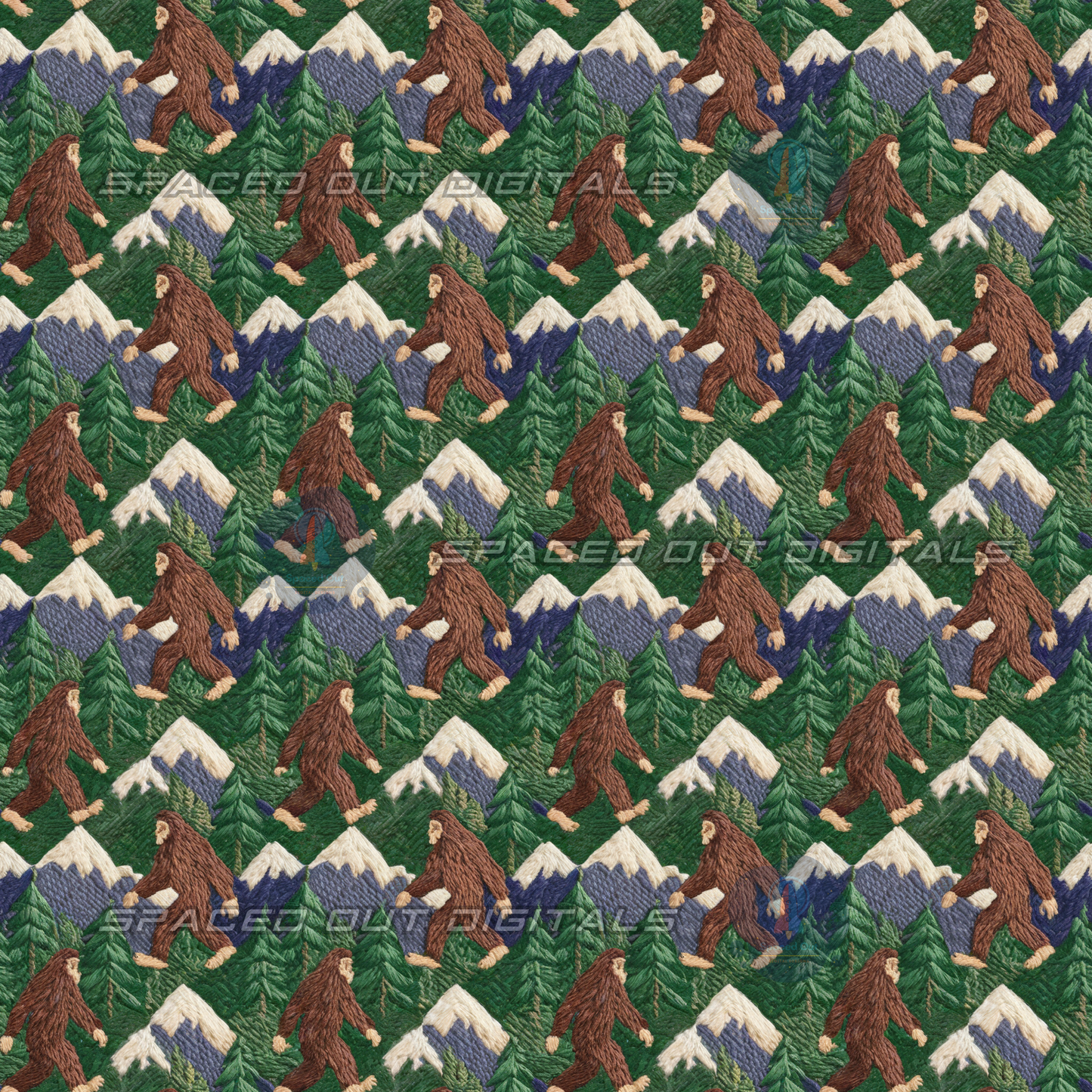 Bigfoot Scenery Embroidery