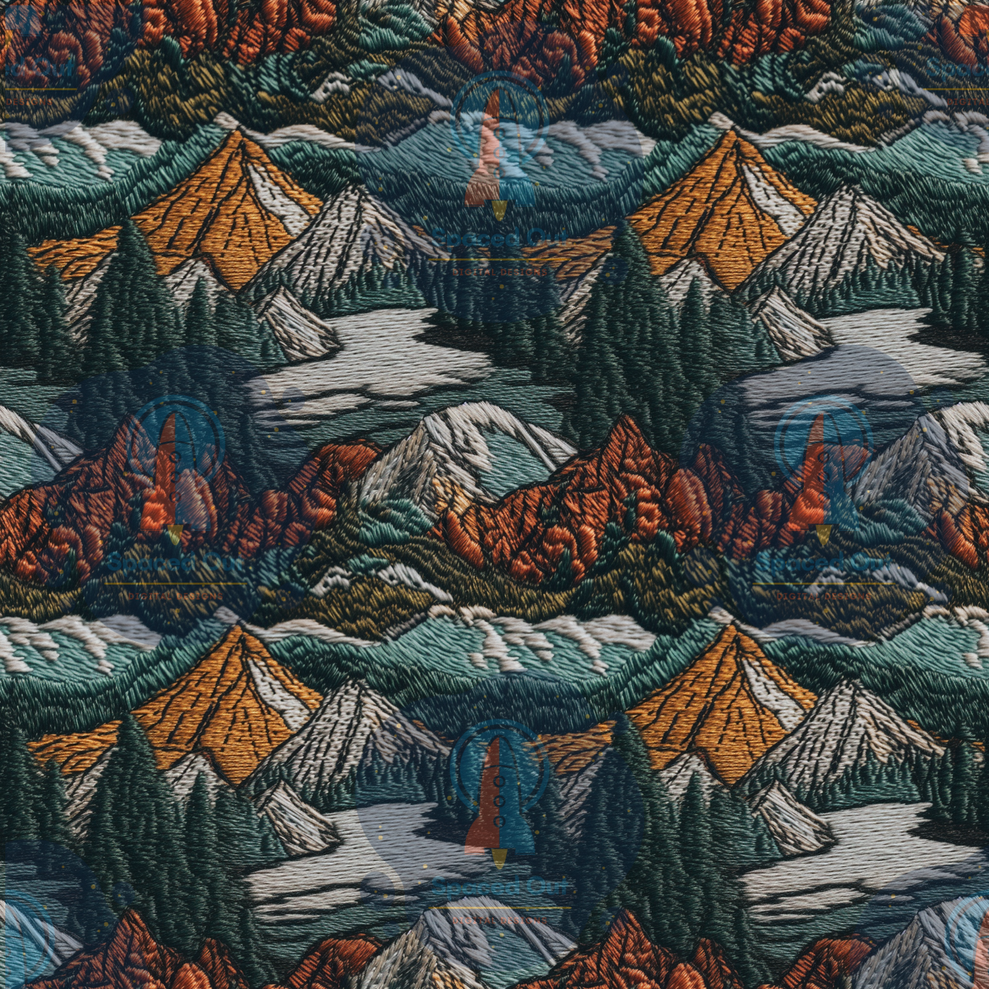 Mountains Embroidery 1