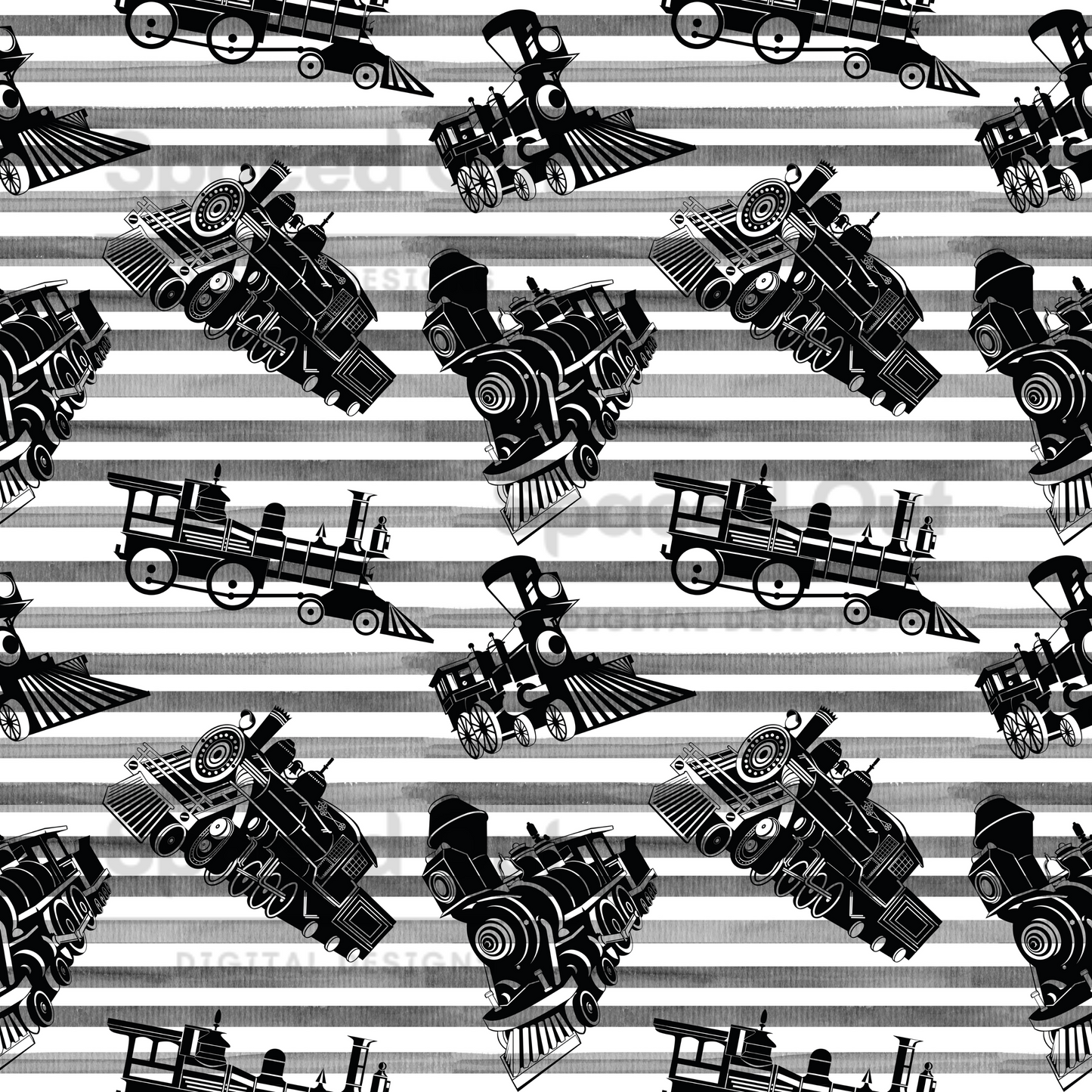 B&W Trains Stripes