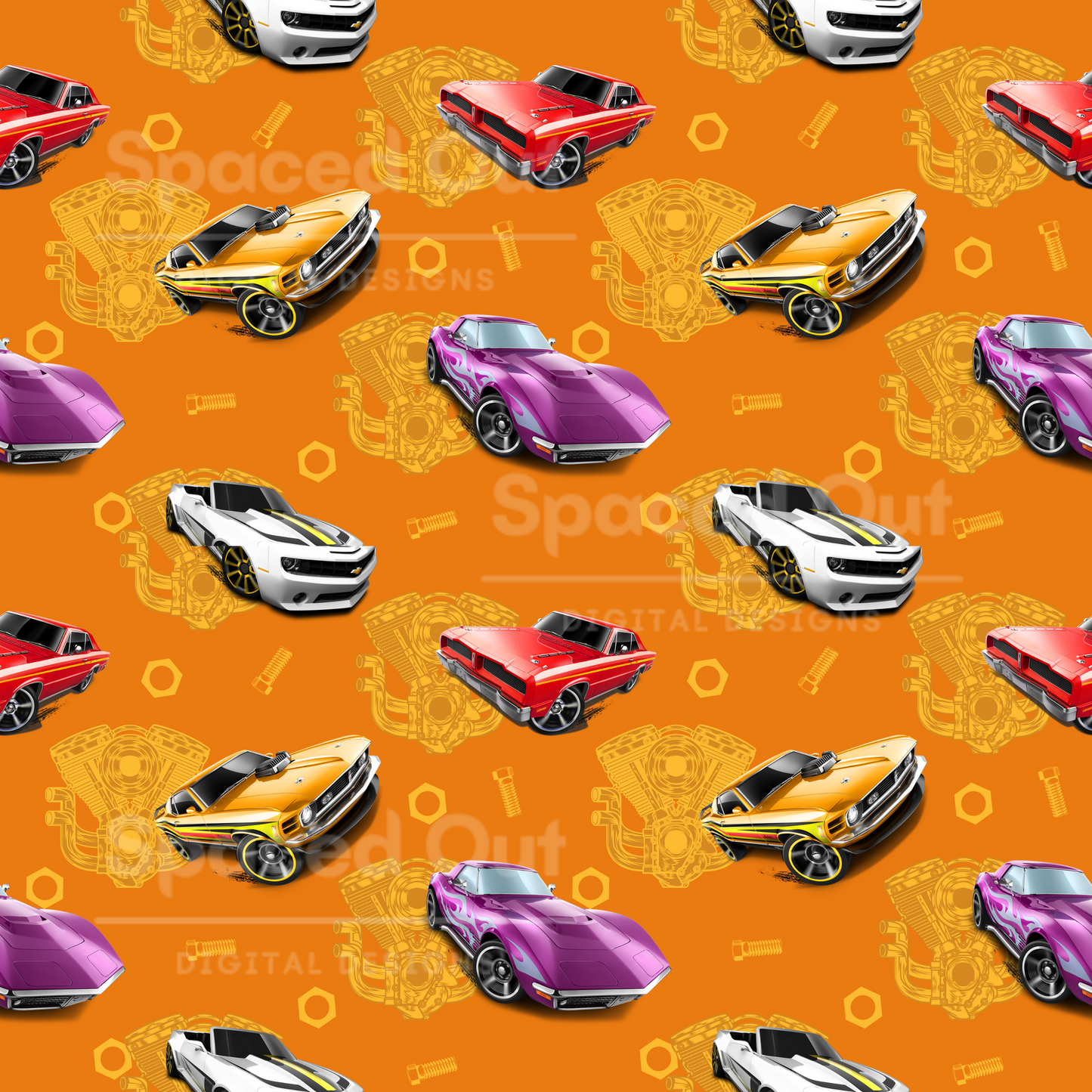 Hot Cars Muscle Orange