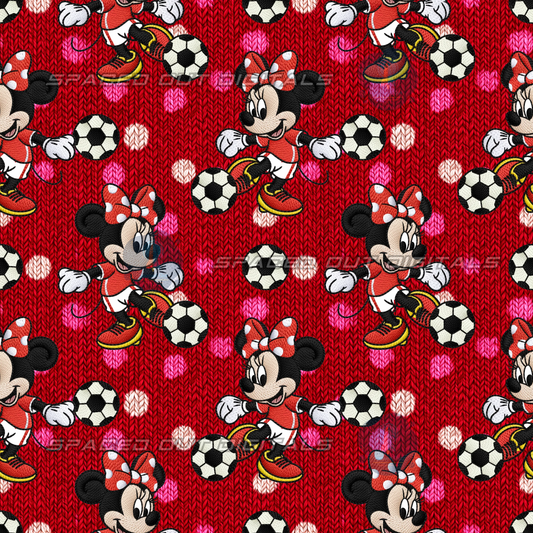 Embroidery Girl Mouse Soccer