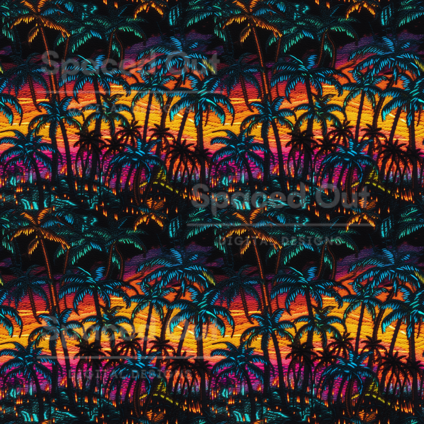 Embroidery Palm Trees
