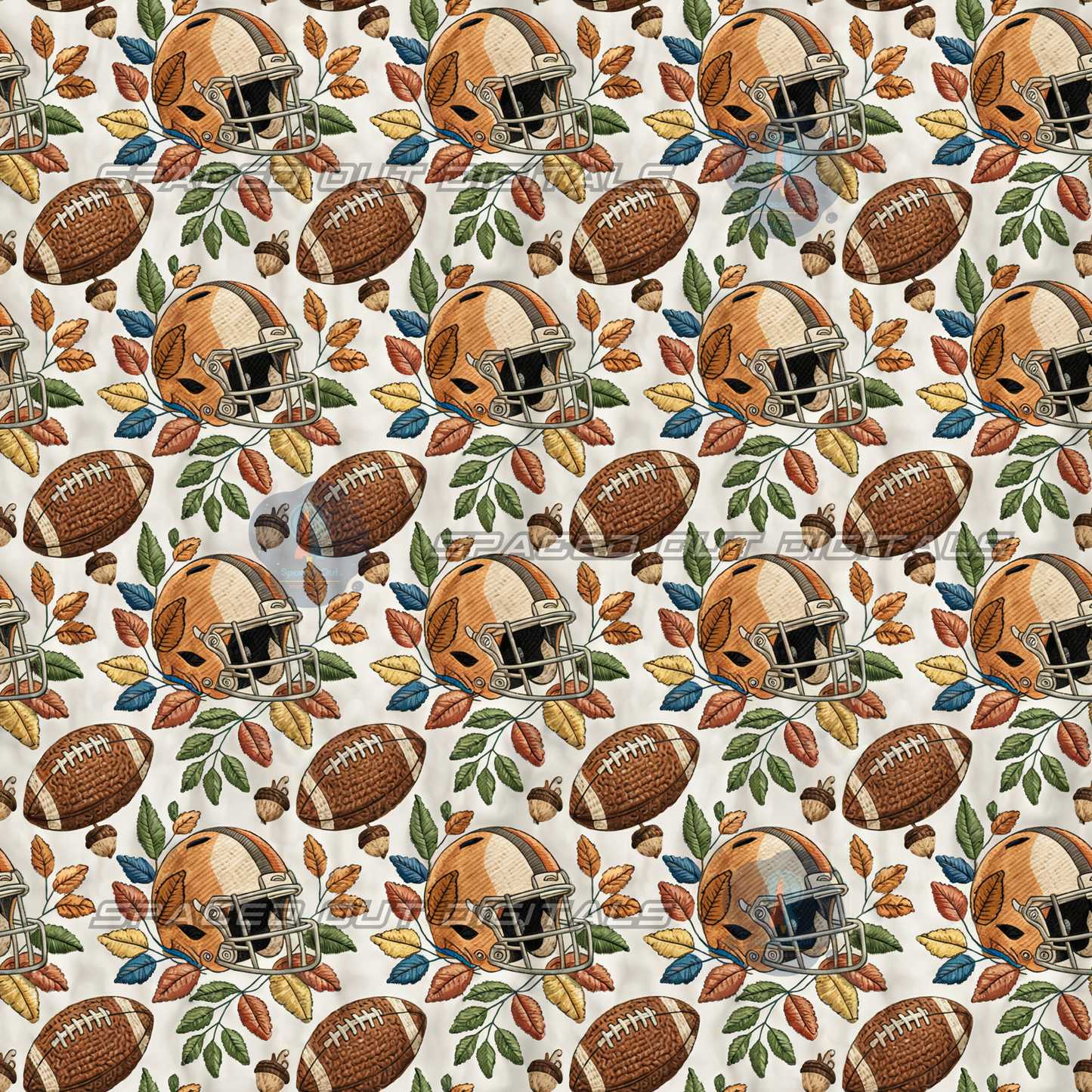 Fall Embroidery Football