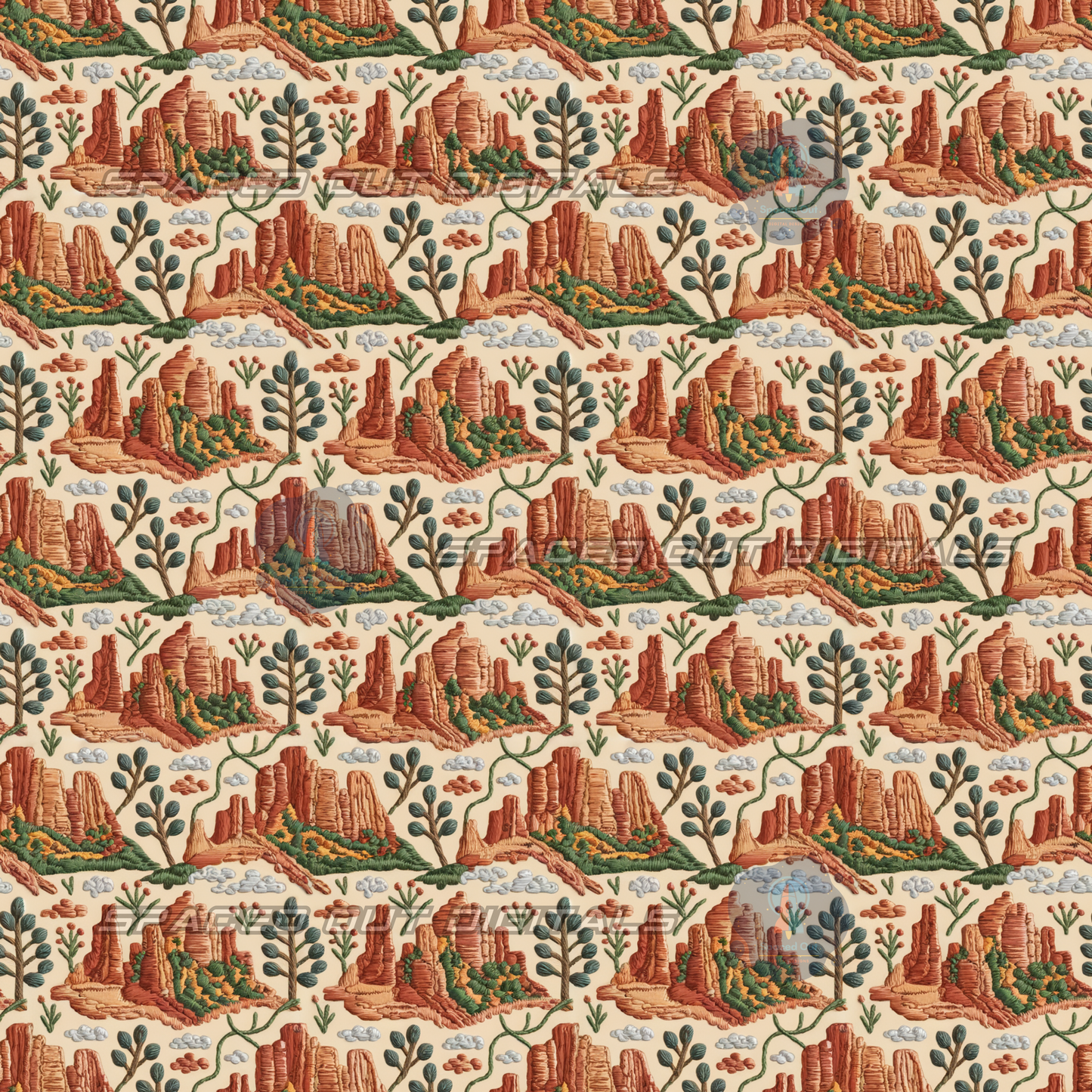 Canyon Scenery Embroidery