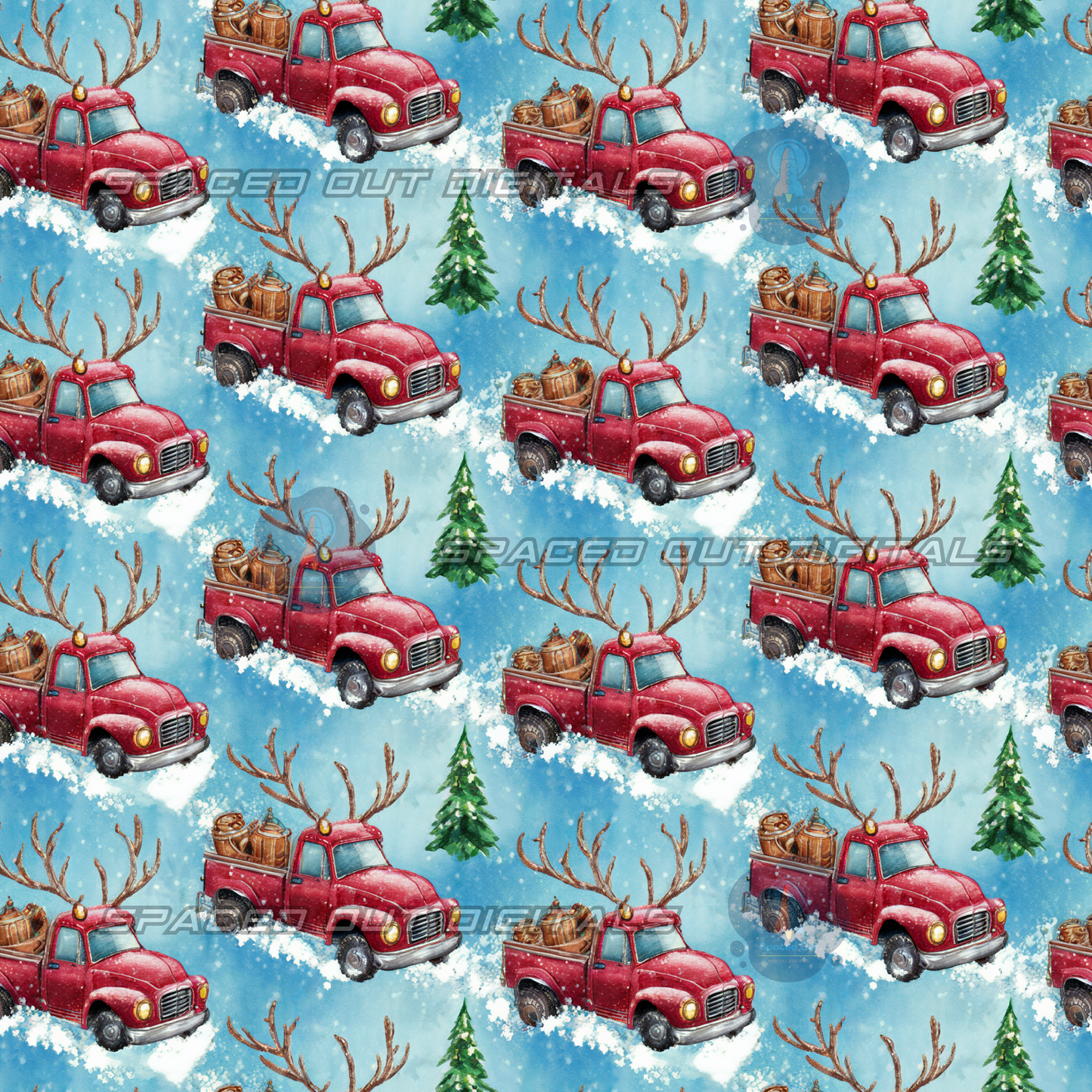 Christmas Truck Reindeer