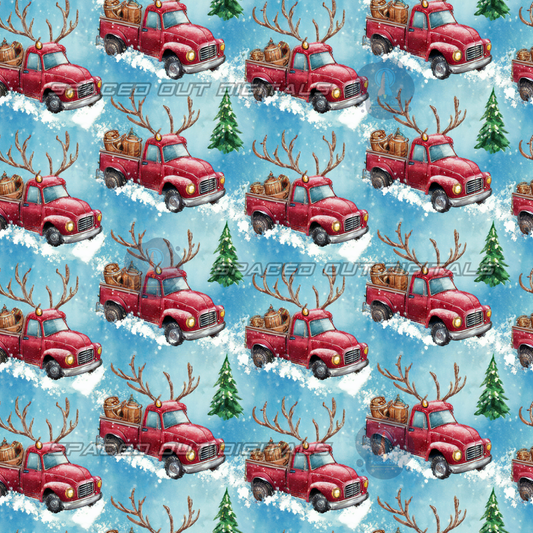 Christmas Truck Reindeer