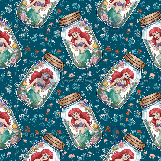 Mermaid Princess Floral Jars