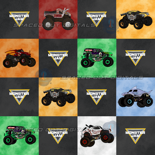 Monster Trucks Checkered