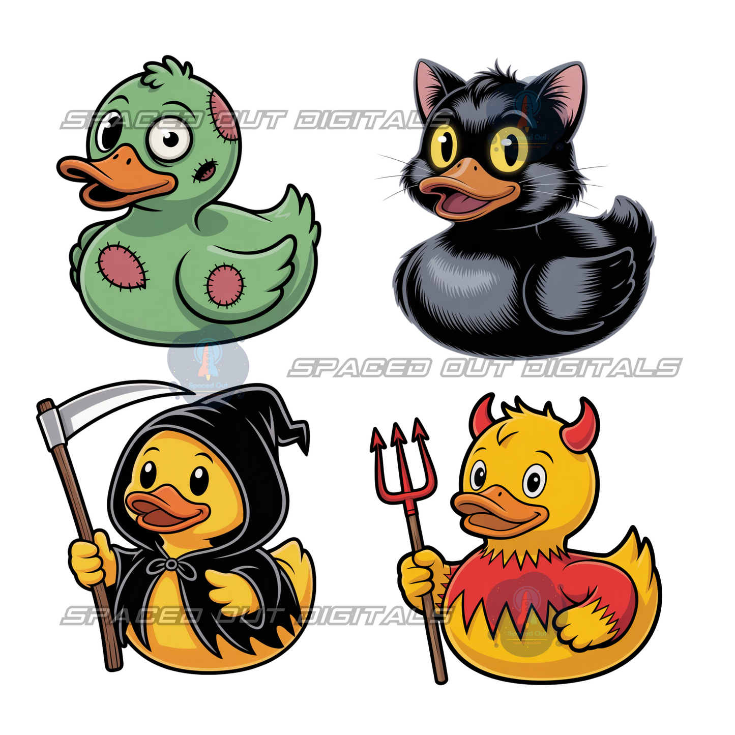 Halloween Rubber Duck PNG Bundle