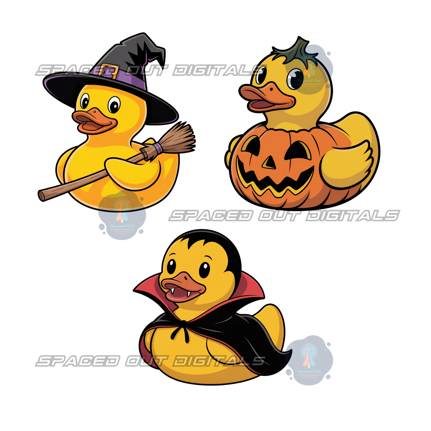 Halloween Rubber Duck PNG Bundle