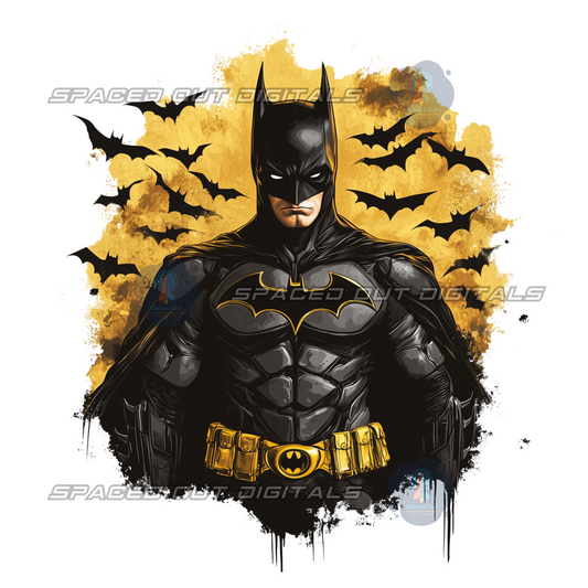 Bat Hero Gold PNG