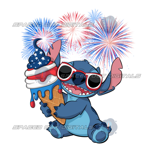 Blue Alien 4th PNG