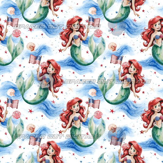 Mermaid Princess Patriotic