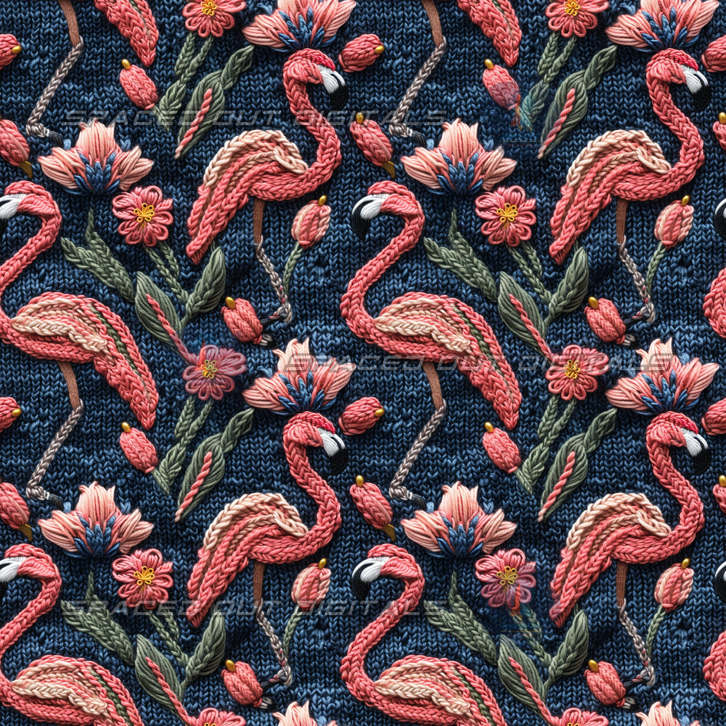 Knit Flamingos