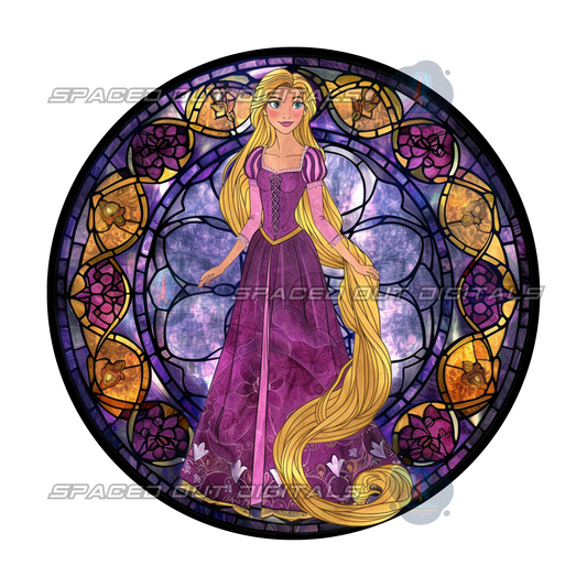 Tangle Princess Stained Glass PNG