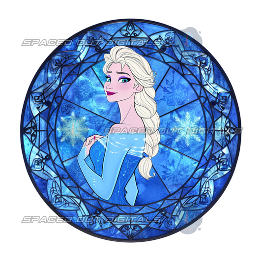 Ice Princess Stained Glass PNG
