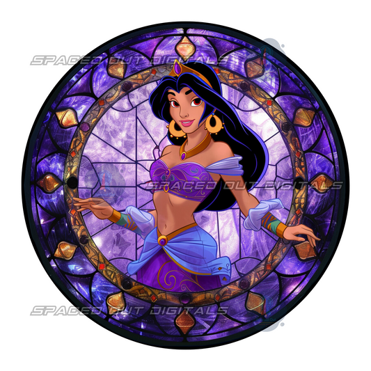 Genie Princess Stained Glass PNG