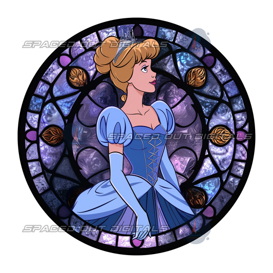 Glass Slipper Princess Stained Glass PNG
