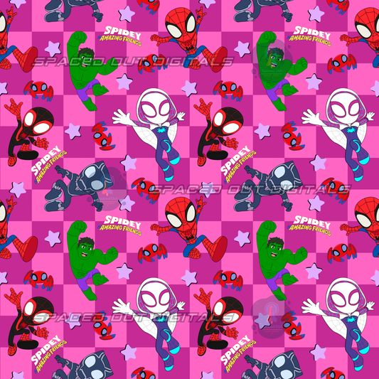 Spidey and Friends Pink