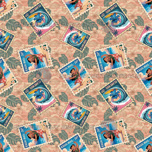 Blue Alien Stamps