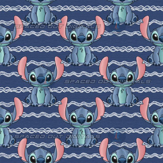 Blue Alien Embroidery