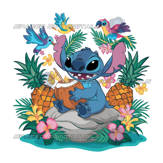 Blue Alien Tropical PNG