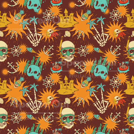 Summer Skulls Brown