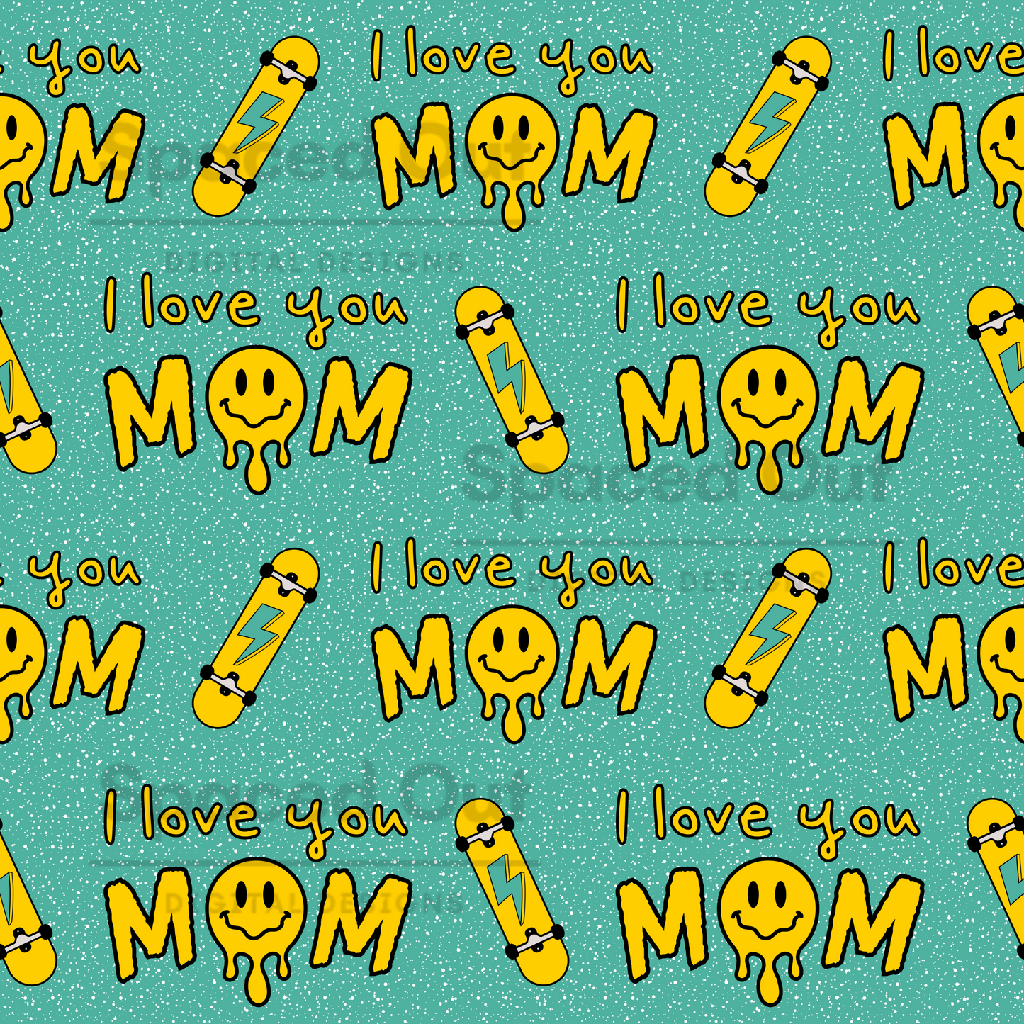 I Love You Mom Teal