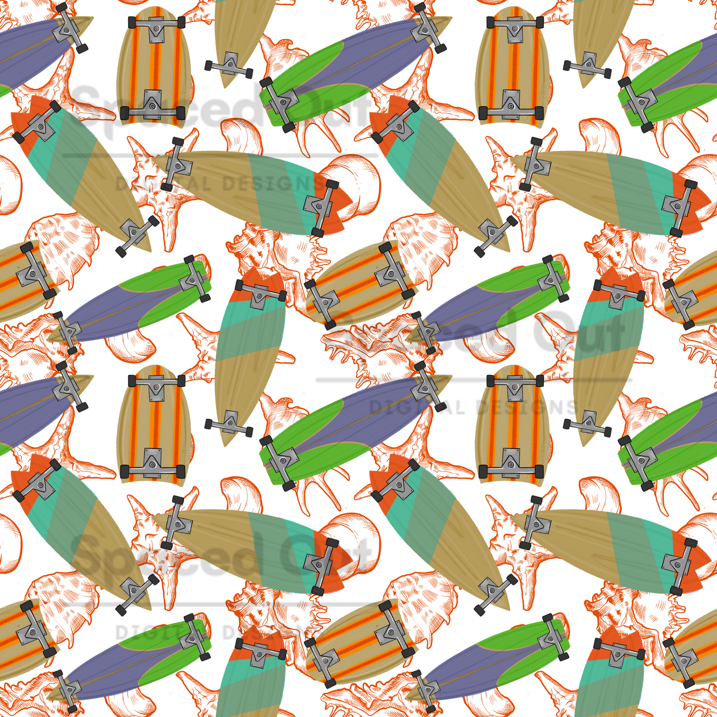 Hand Drawn Surf/Skateboards Shells 2