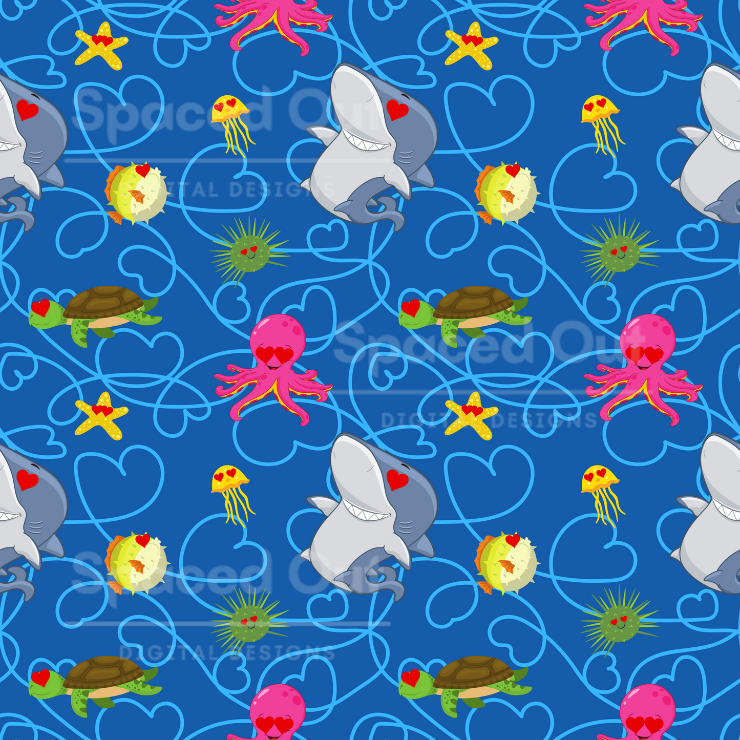 Heart Eyes Sea Friends (Blue)