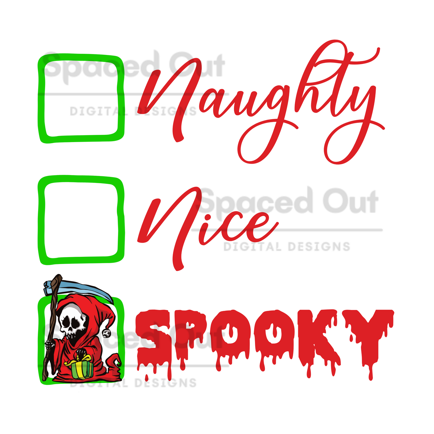 Naughty Nice Spooky PNG
