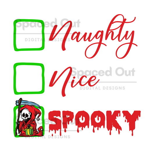 Naughty Nice Spooky PNG
