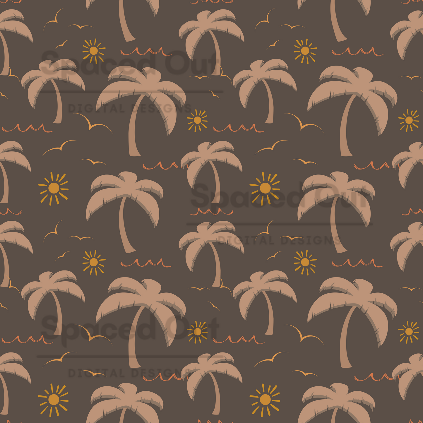 Boho Palms Brown