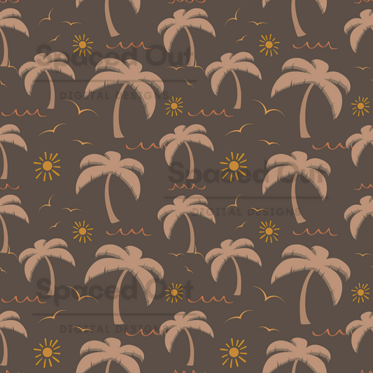 Boho Palms Brown