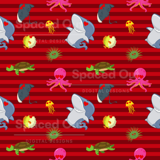 Heart Eyes Sea Friends (Stripes)