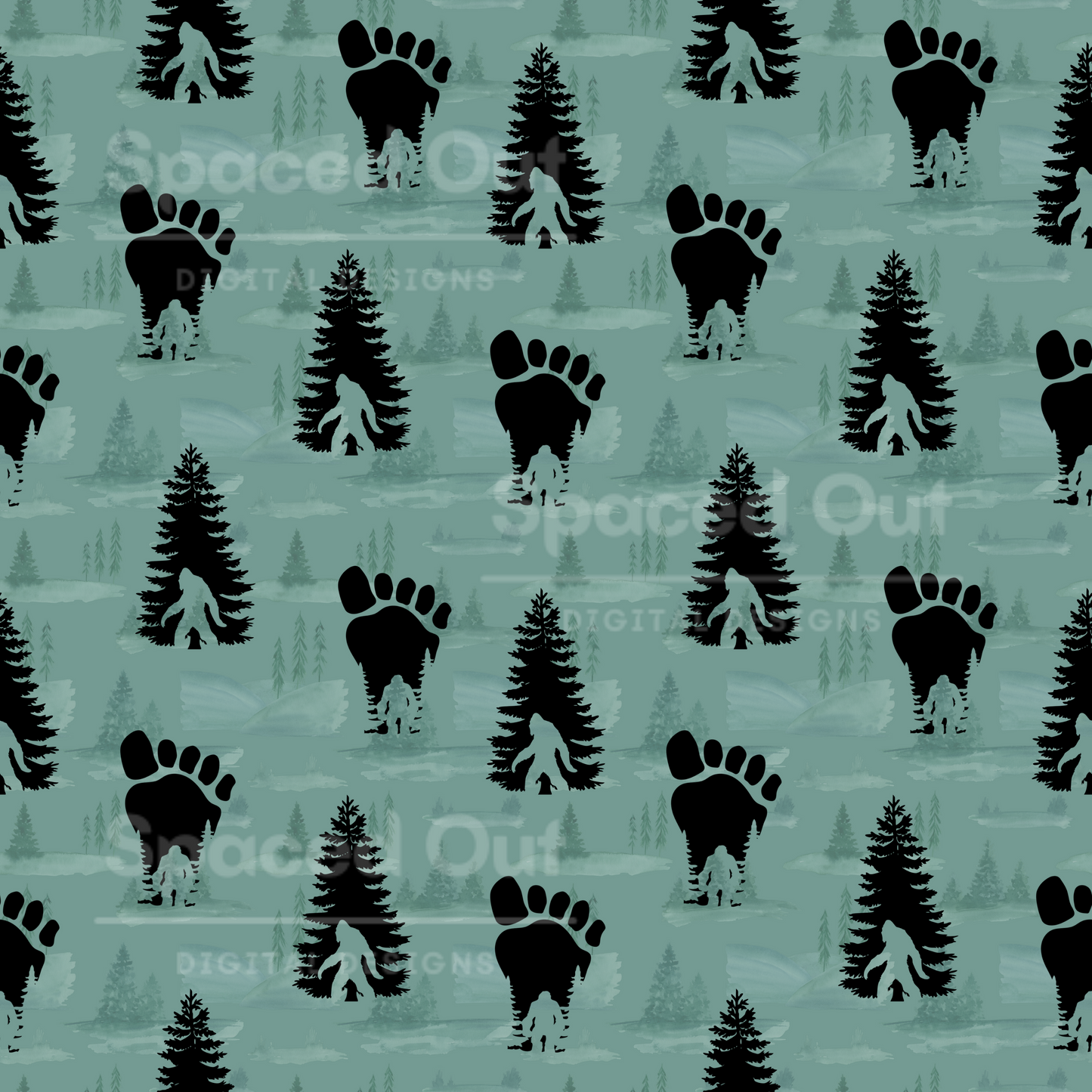 Bigfoot Trees Silhouette