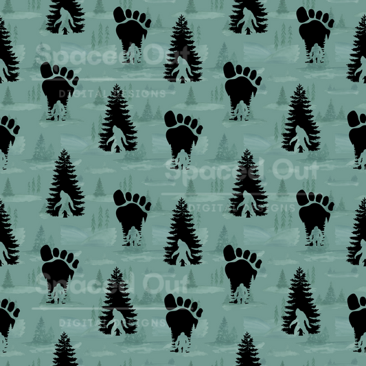 Bigfoot Trees Silhouette