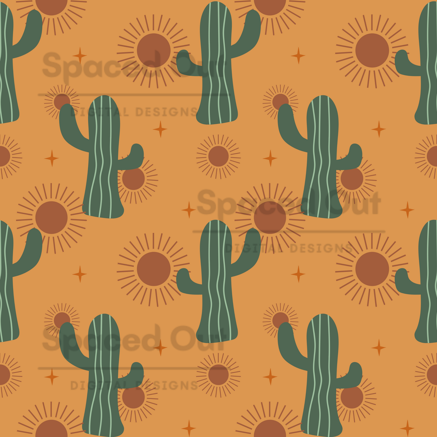 Boho Cactus Green