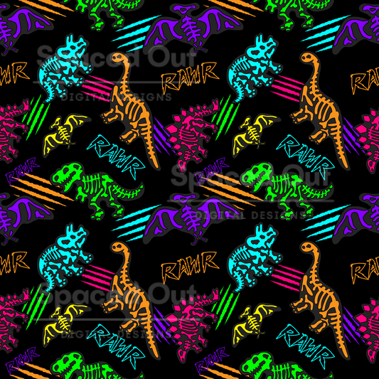 Skeleton Dinos Black