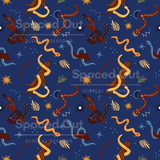 BOHO Snakes Blue